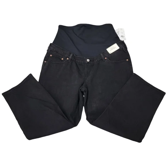 NWT Abercrombie & Fitch Maternity Ankle Straight Black Jeans Women’s 32 Short - Picture 17 of 17